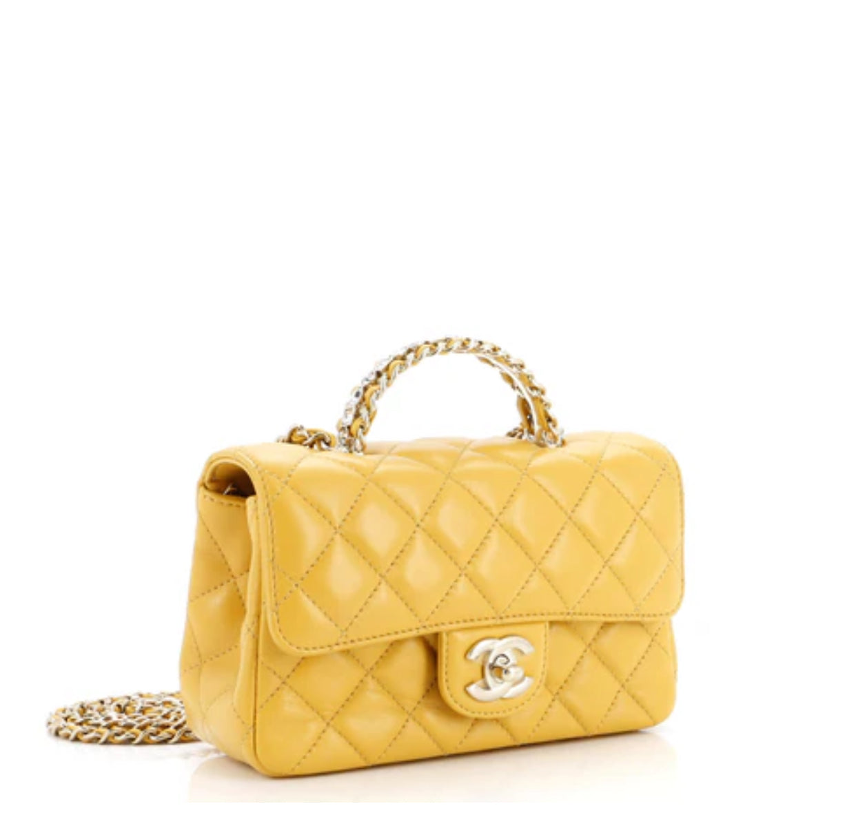 Chanel
Crystal Chain Flap Top Handle Bag Quilted Lambskin Mini