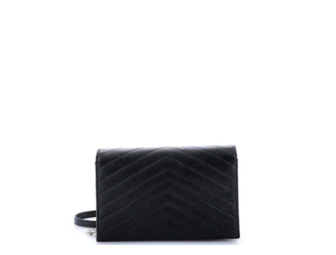 Saint Laurent
Classic Monogram Wallet on Chain Matelasse Chevron Metallic Leather Small