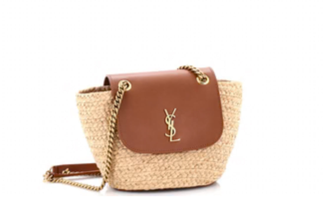Saint Laurent
Manon Basket Bag Raffia with Leather Mini