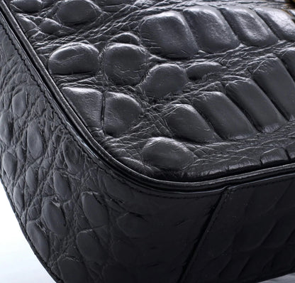 Saint Laurent
Le 5 a 7 Hobo Crocodile Embossed Leather Small