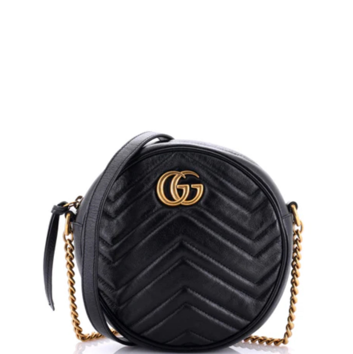 Gucci Marmont Round Shoulder Bag Matelasse Leather Mini