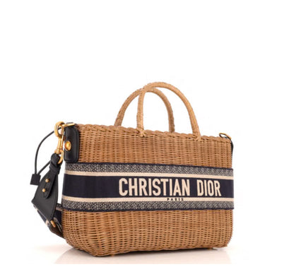 Christian Dior
Basket Bag Wicker and Oblique Canvas Large