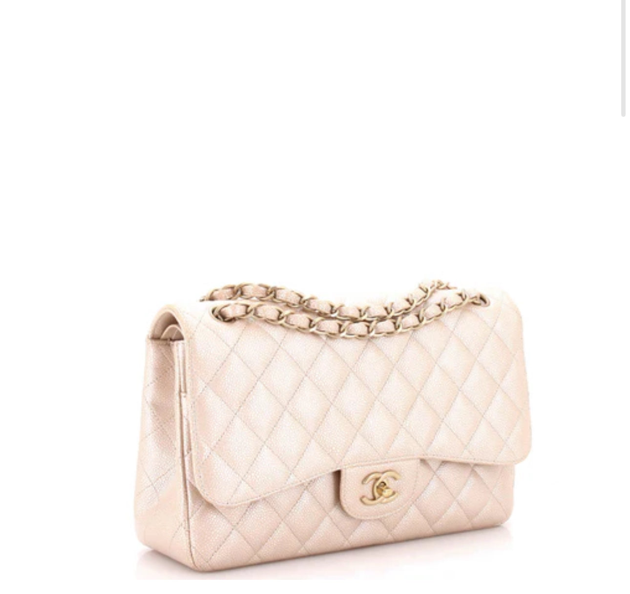 Chanel
Classic Double Flap Bag Quilted Iridescent Caviar Jumbo