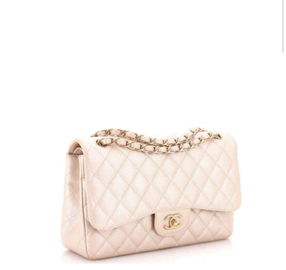Chanel
Classic Double Flap Bag Quilted Iridescent Caviar Jumbo