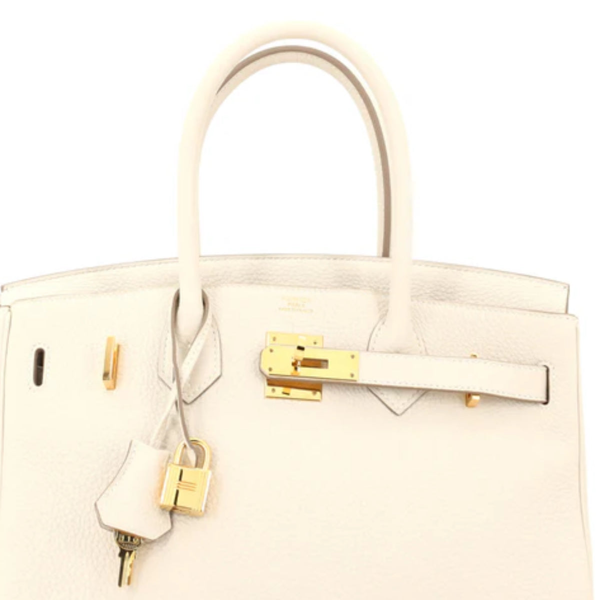 Hermes
Birkin Handbag Light Clemence with Gold Hardware 30