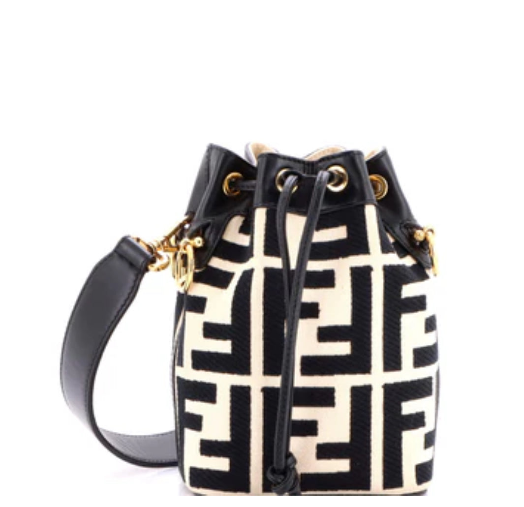 Fendi
Mon Tresor Bucket Bag Zucca Embroidered Canvas Mini