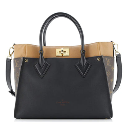 Louis Vuitton
On My Side Tote Leather with Monogram Canvas MM