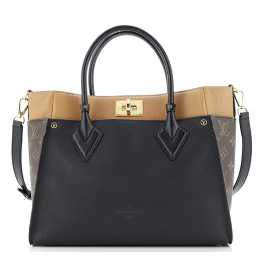 Louis Vuitton
On My Side Tote Leather with Monogram Canvas MM