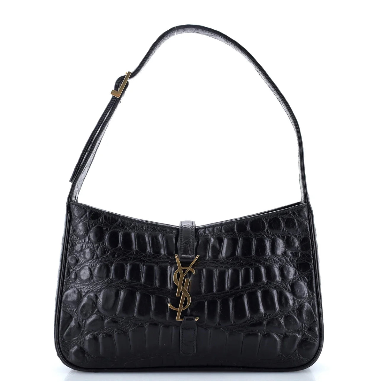 Saint Laurent
Le 5 a 7 Hobo Crocodile Embossed Leather Small