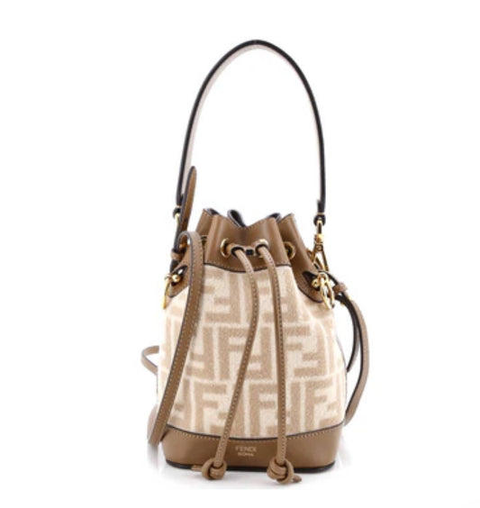 Fendi
Mon Tresor Bucket Bag Zucca Wool with Leather Mini