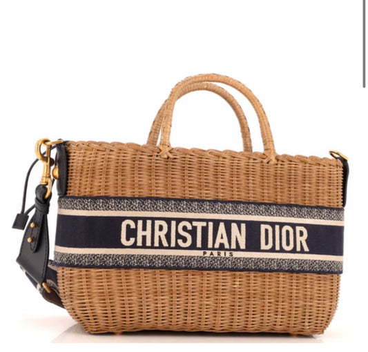 Christian Dior
Basket Bag Wicker and Oblique Canvas Large