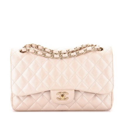 Chanel
Classic Double Flap Bag Quilted Iridescent Caviar Jumbo