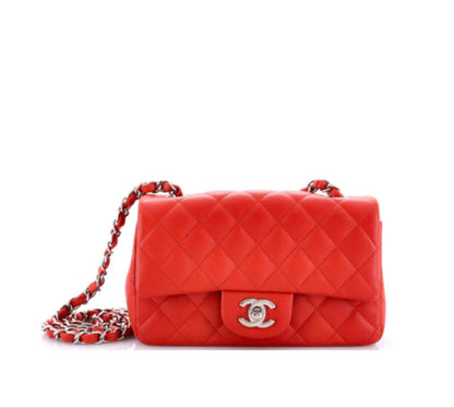 Chanel Classic Single Flap Bag Quilted Caviar Mini