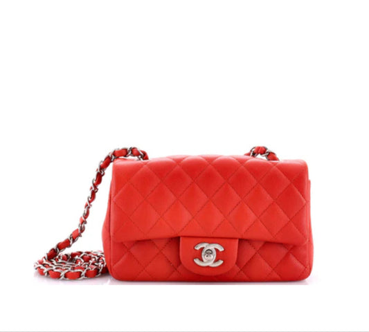 Chanel Classic Single Flap Bag Quilted Caviar Mini