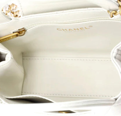 Chanel
Kelly Top Handle Shopping Bag Quilted Shiny Aged Calfskin Mini