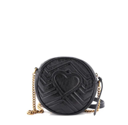 Gucci Marmont Round Shoulder Bag Matelasse Leather Mini