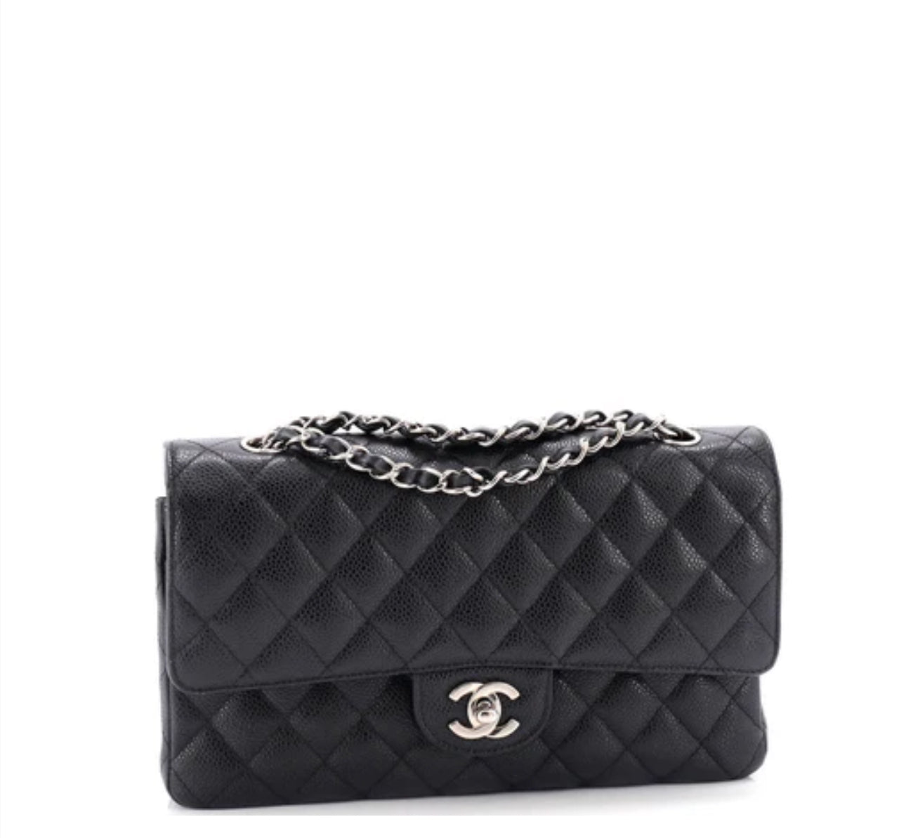 Chanel
Vintage Classic Double Flap Bag Quilted Caviar Medium