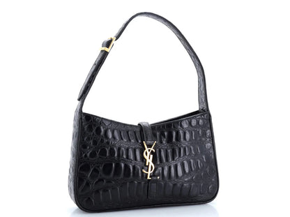 Saint Laurent
Le 5 a 7 Hobo Crocodile Embossed Leather Small