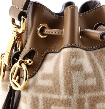 Fendi
Mon Tresor Bucket Bag Zucca Wool with Leather Mini