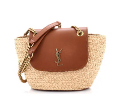 Saint Laurent
Manon Basket Bag Raffia with Leather Mini