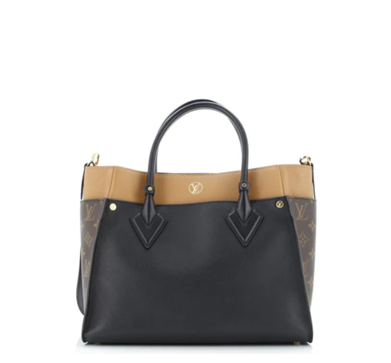 Louis Vuitton
On My Side Tote Leather with Monogram Canvas MM