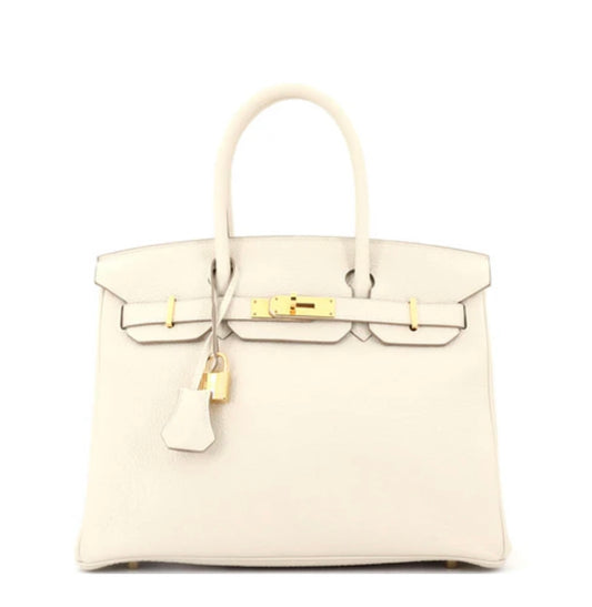 Hermes
Birkin Handbag Light Clemence with Gold Hardware 30