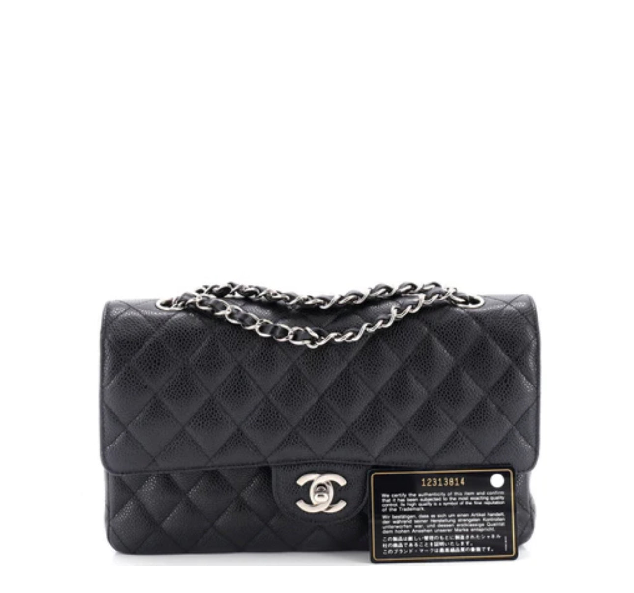Chanel
Vintage Classic Double Flap Bag Quilted Caviar Medium