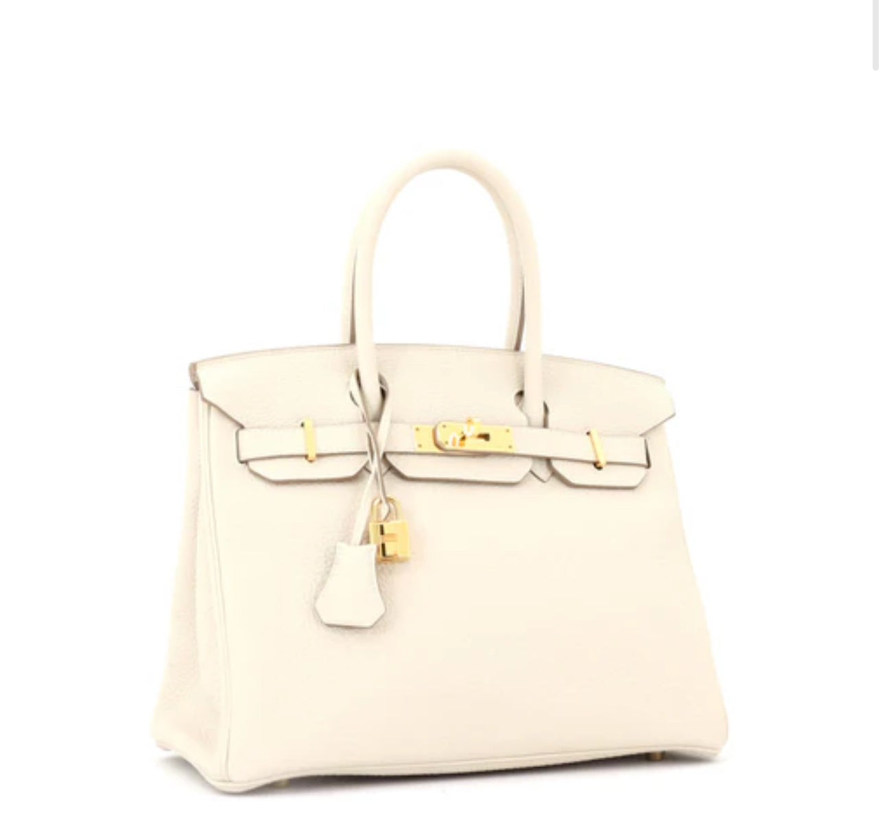 Hermes
Birkin Handbag Light Clemence with Gold Hardware 30