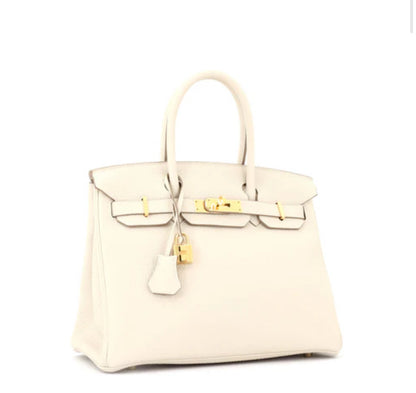 Hermes
Birkin Handbag Light Clemence with Gold Hardware 30