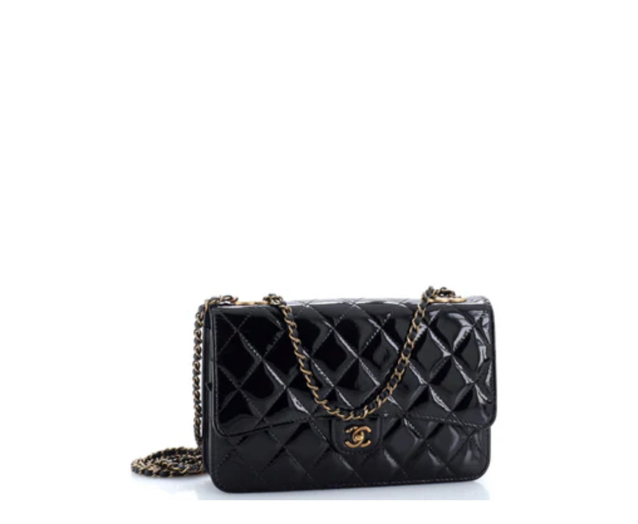 Chanel
CC Eyelet Wallet on Chain Quilted Patent
