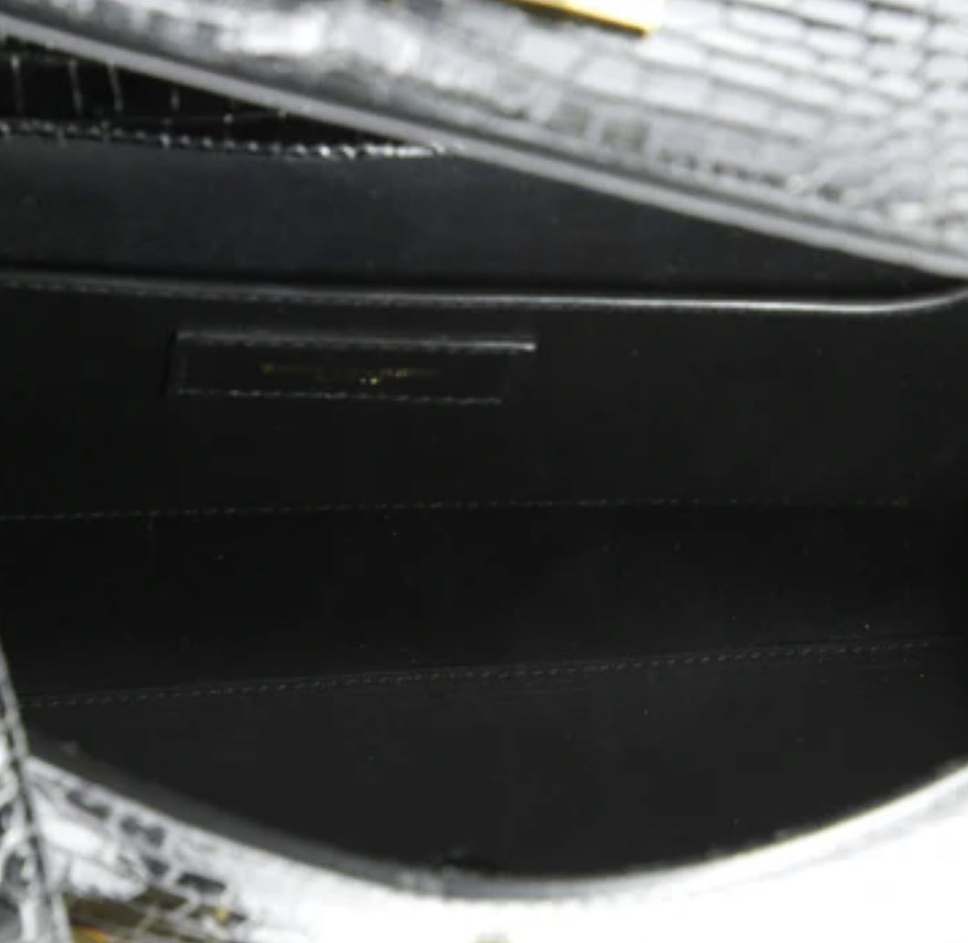 Saint Laurent Manhattan Shoulder Bag Crocodile