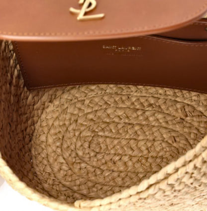 Saint Laurent
Manon Basket Bag Raffia with Leather Mini