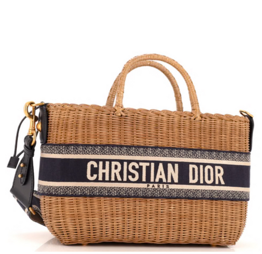 Christian Dior
Basket Bag Wicker and Oblique Canvas Large