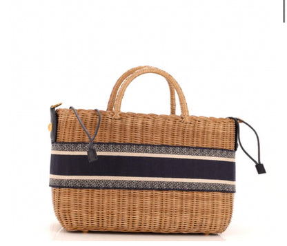 Christian Dior
Basket Bag Wicker and Oblique Canvas Large