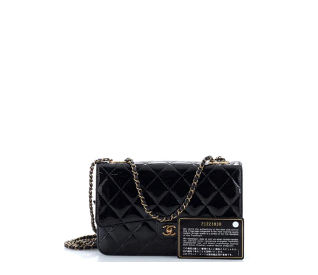 Chanel
CC Eyelet Wallet on Chain Quilted Patent