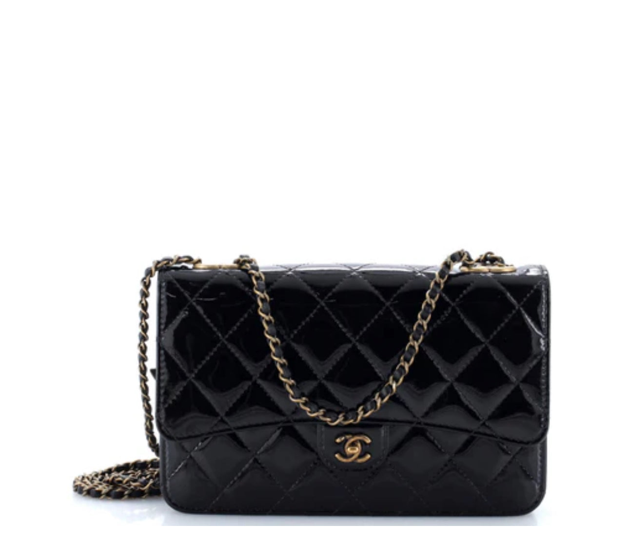 Chanel
CC Eyelet Wallet on Chain Quilted Patent