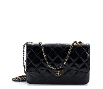 Chanel
CC Eyelet Wallet on Chain Quilted Patent