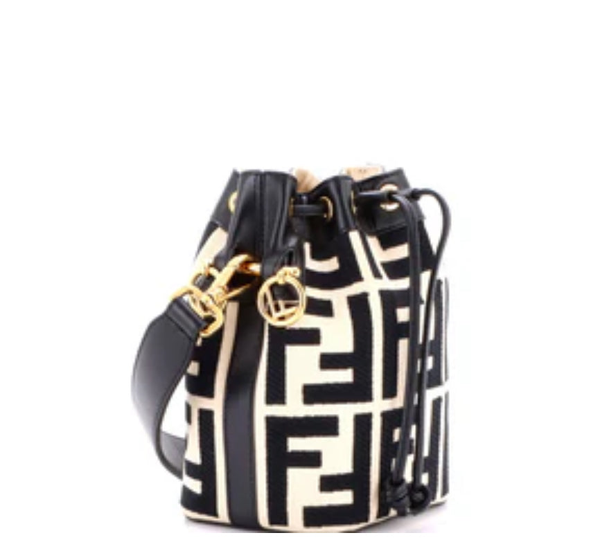 Fendi
Mon Tresor Bucket Bag Zucca Embroidered Canvas Mini