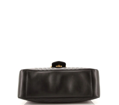 Gucci Marmont Top Handle Flap Bag Matelasse Leather Medium
