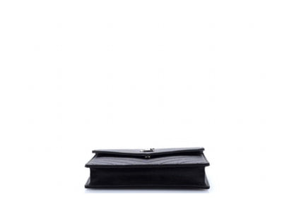 Saint Laurent
Classic Monogram Wallet on Chain Matelasse Chevron Metallic Leather Small