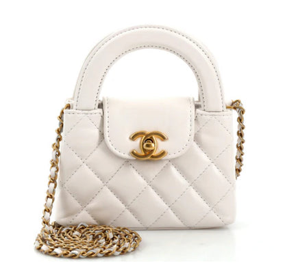 Chanel
Kelly Top Handle Clutch with Chain Quilted Shiny Aged Calfskin