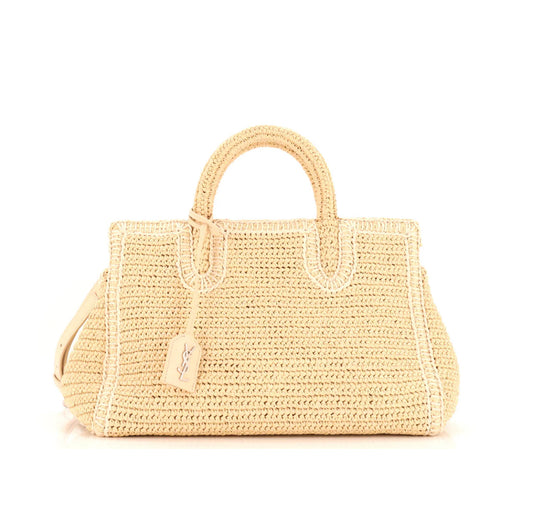 Saint Laurent Rive Gauche Cabas Woven Raffia Small