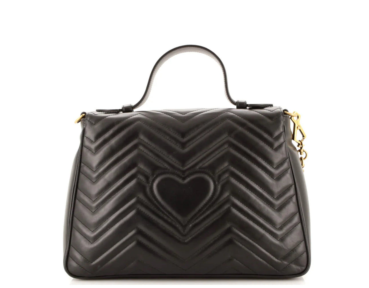 Gucci Marmont Top Handle Flap Bag Matelasse Leather Medium